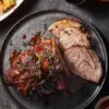 Ceafa de porc la cuptor cu sos de vin, 1kg